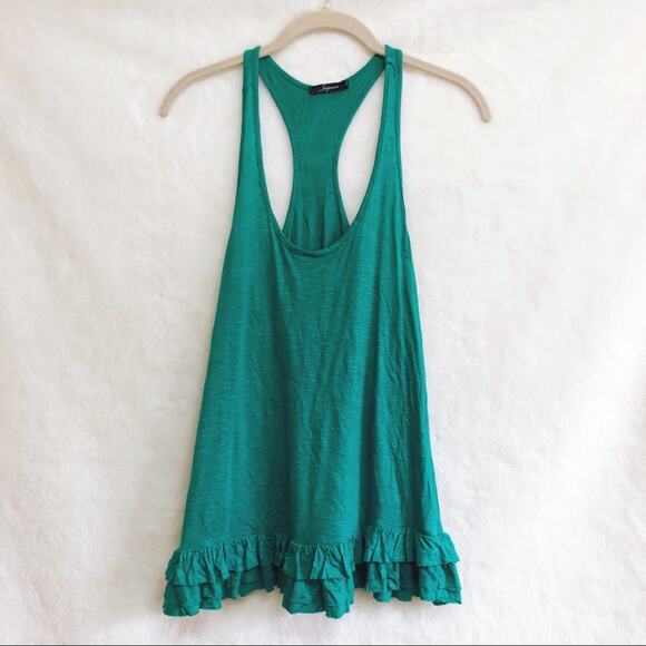 Soprano Green Sleeveless Bottom Ruffled Top - Picture 1 of 6